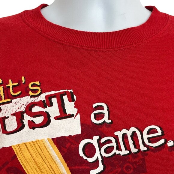 Vtg NHL Chicago Blackhawks Men XL Sweatshirt Its Just A Game Hockey Puck Graphic - Picture 4 of 12